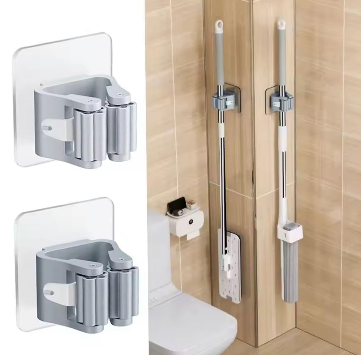 BROOM HOLDER WITH STICKER (Pack of 5)